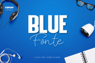 Blue Fonte Duo: Elegant Script for Web Design
